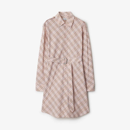 BURBERRY 巴宝莉 女士束腰格纹长袖衬衫裙 格子 8104976 C2143 商品图0