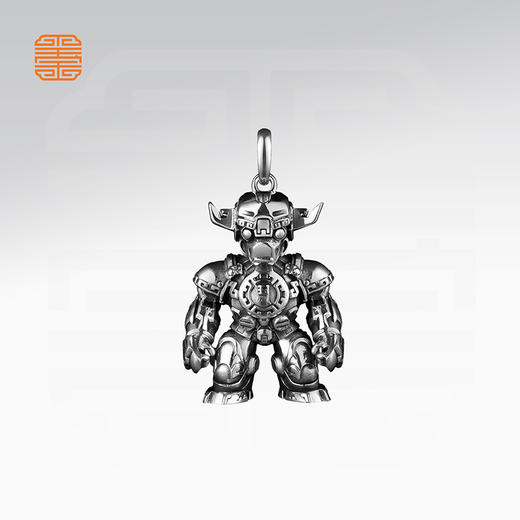 玺匠金铺《足银生肖机甲》足银999 十二生肖吊坠项链生日礼物 商品图2