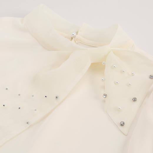 RE251斯尔丽26新款光泽感高级感蝴蝶结长袖职业通勤优雅纯色衬衫女 商品图8