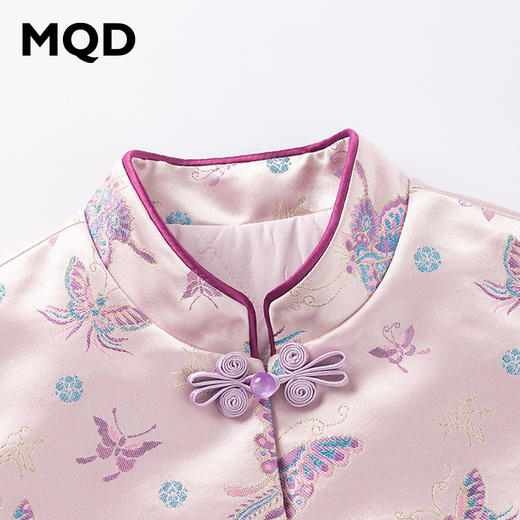 【秒1】【MQD】女童蝴蝶提花立领无袖棉马夹 商品图3