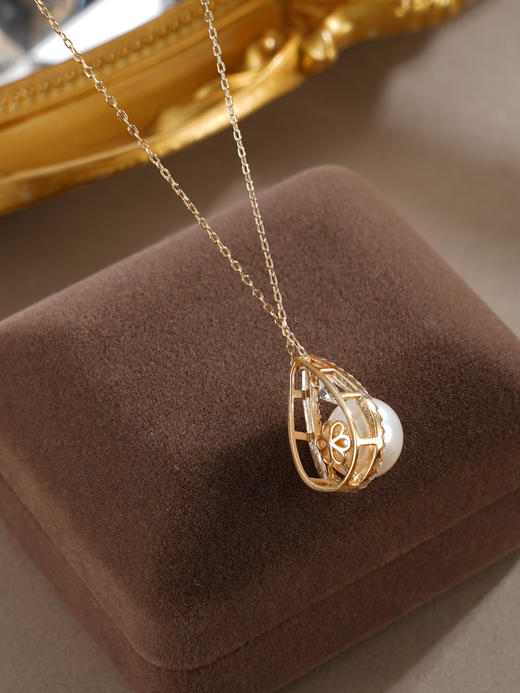 子佩集【露华秋浓】银S925珍珠惜王妃套链【MLTL027】10mm珠镀金水滴2601 商品图7