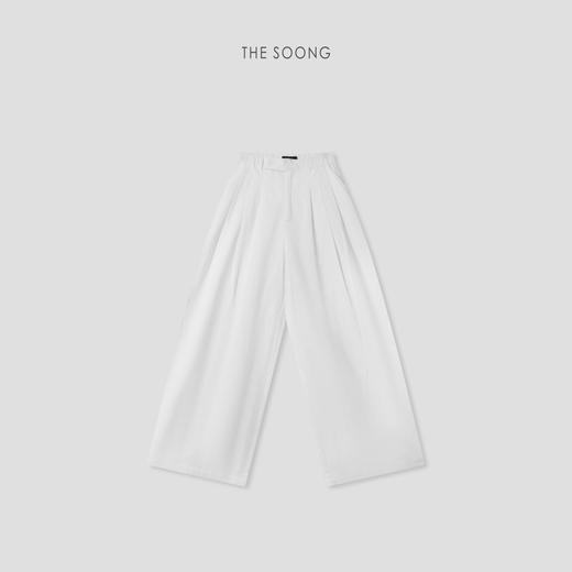 THESOONG|"极简定义"轻磨毛天丝亚麻垂顺肌理感中腰休闲裤HWKZ7545 商品图7