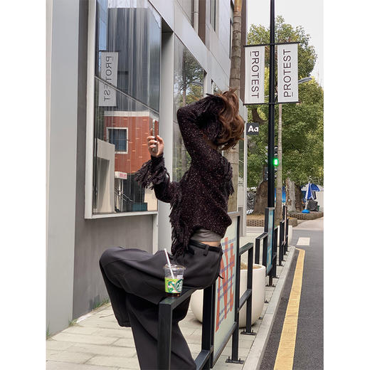 现货 微醺流苏 初春氛围感 杂色编织毛衣 商品图2