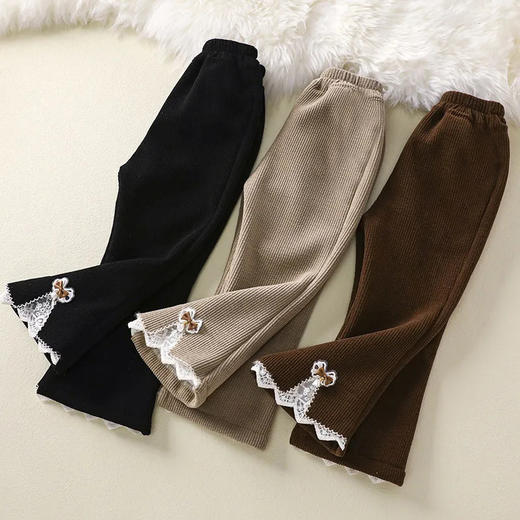 【柔软亲肤❗️细腻舒适】女童加绒裤子春秋女孩喇叭裤韩版洋气儿童休闲裤中小童灯芯绒长裤。jc 商品图2