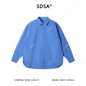 SDSA男士秋冬新款痞帅男装韩版纯色宽松长袖衬衫外套百搭翻领衬衣