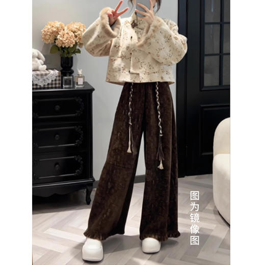 裁缝学苑AS622复古毛绒新中式外套纸样阔腿裤女装样板打版图纸 商品图3