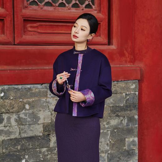 西子/锦绣含章100羊毛呢拼宋锦手工盘扣新中式外套/WTTJ0803 商品图1