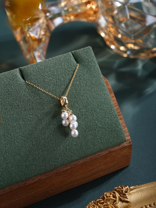 子佩集【萄你开心】银S925珍珠惜王妃套链【MLTL032】3mm珠镀金葡萄2601 商品图2