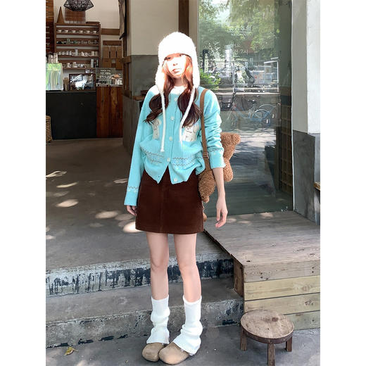 <曾小咸推荐>现货秒杀 ！微信超特价！提花小狗针织开衫 日常199.99 立减110 秒杀89.99！！ 商品图4