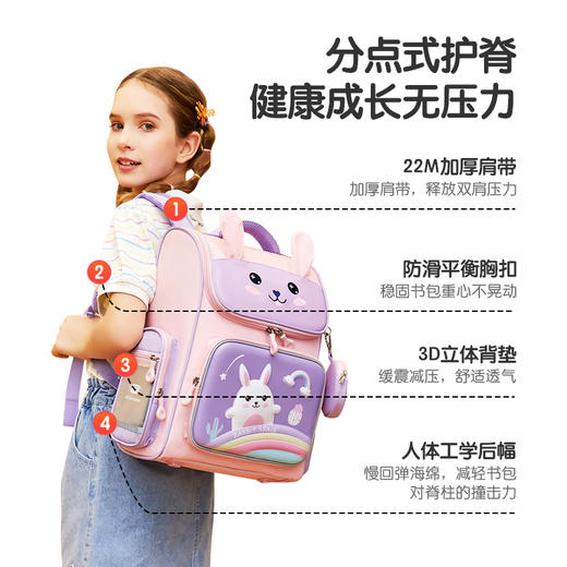 阳光8点小学生书包一二三年级男女童孩子可爱护脊减重儿童双肩背包顺丰包邮发货一年质保 商品图10