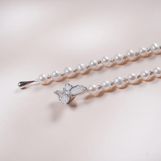 蝶恋花系列S925银 淡水珍珠项链 6.5-7mm 商品图4