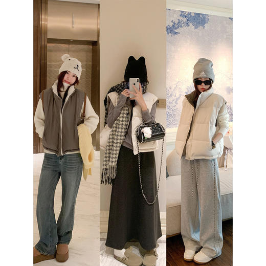 <曾小咸推荐>现货秒杀 ！微信超特价！韩系双面穿马甲背心 日常299.99 立减200 秒杀99.99！！休闲裤 秒杀89.99！！ 商品图1