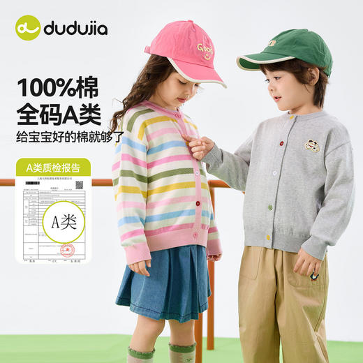 【纯棉】嘟嘟家儿童毛衣开衫春季新款宝宝针织外套春装男童D6AMY033 商品图2