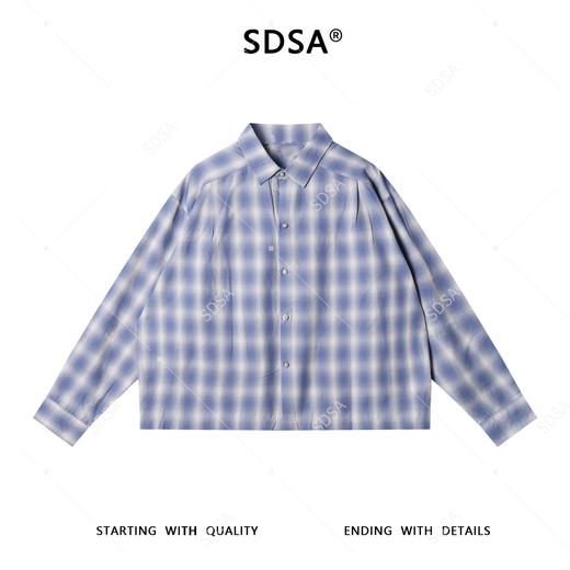 SDSA男士秋冬新款痞帅男装慵懒风撞色格子设计长袖衬衫百搭时尚 商品图0