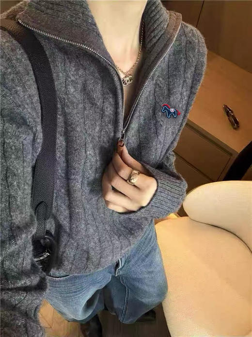 马年限定马到成功拧花羊毛兔绒混纺POLO衫 商品图11