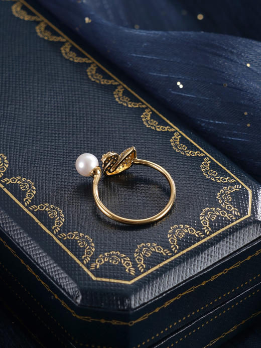 子佩集【天鹅之恋】银S925珍珠惜王妃戒指【R1574】5mm珠镀金天鹅2601 商品图4