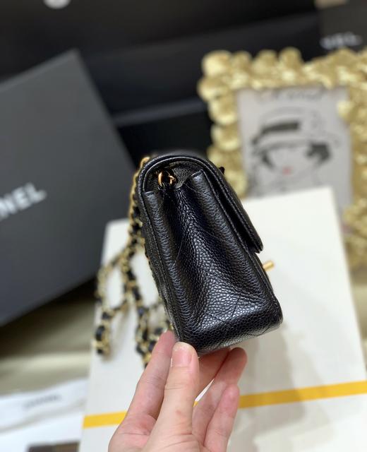 香奈儿 Classic Flap CF 大mini 20 黑金 荔枝纹/羊皮（LZ） 商品图8