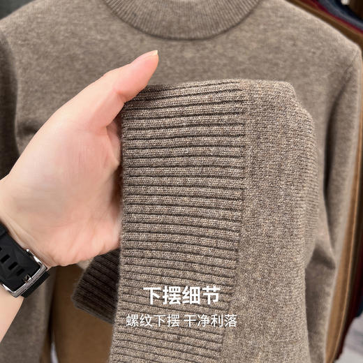 【100%绵羊毛】圣得西男士保暖厚羊毛衫2025秋新款重磅毛衣410g 商品图8