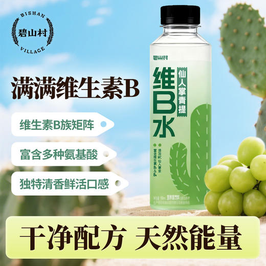 碧山村仙人掌青提维B水500ml*5瓶NFC冷冻梨果仙人掌浆清爽解腻 商品图0