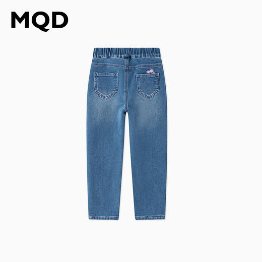 【秒3】【MQD】女童冬季潮酷花朵装饰休闲牛仔长裤 商品图4
