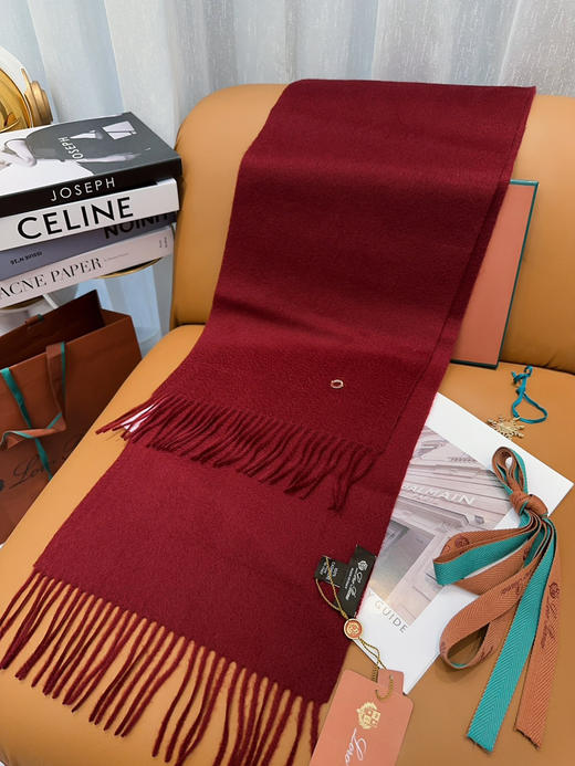 秋冬特惠💰460 诺悠翩雅围巾 经典“水波纹”素色羊绒围巾 商品图6