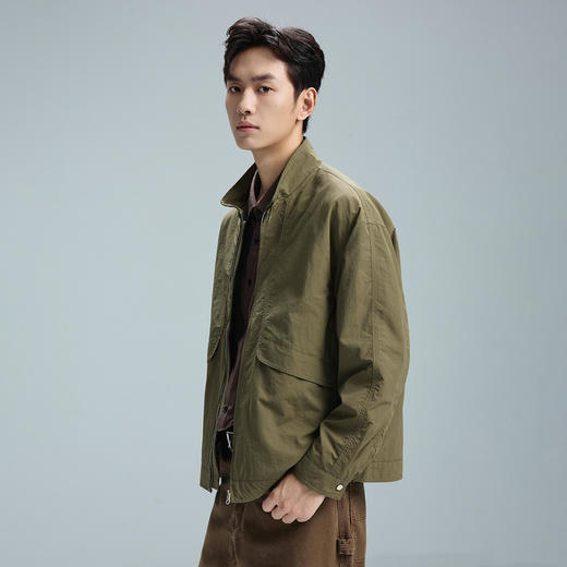 GXG男装25秋季时尚潮流简约翻领夹克宽松舒适百搭休闲男士外套K&C 商品图5