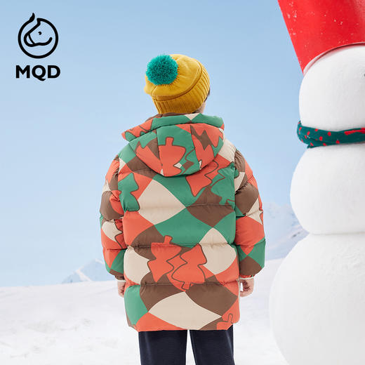 【秒1】【MQD】男童冬季满印趣味艺术花版连帽羽绒服 商品图3