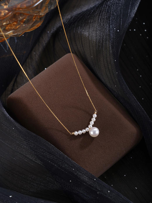 子佩集【暮光物语】G18K珍珠惜王妃项链【MLKJXL011】2.8-7mm珠一字多珠2601 商品图2