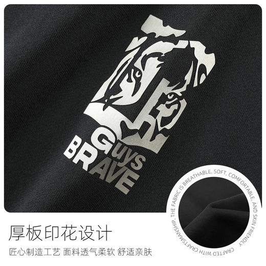 GXG男装【100%棉】秋季潮流虎头百搭圆领舒适简约休闲男式卫衣K&C 商品图4