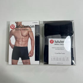 原单正品露露乐檬，男士内裤，一盒3条装
固定搭配，藏青/黑色/灰色 

尺码s-xxl
原价540一盒三条。