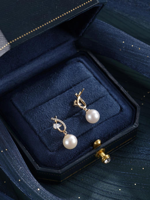 子佩集【灵犀共鸣】银S925珍珠惜王妃耳钉【YE0829A】8mm珠双色交织丝带2601 商品图12