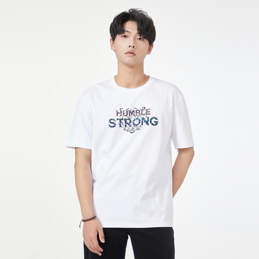 GXG男装【渐变老虎】夏季时尚百搭印花男士纯棉圆领短袖t恤K&C 商品图2