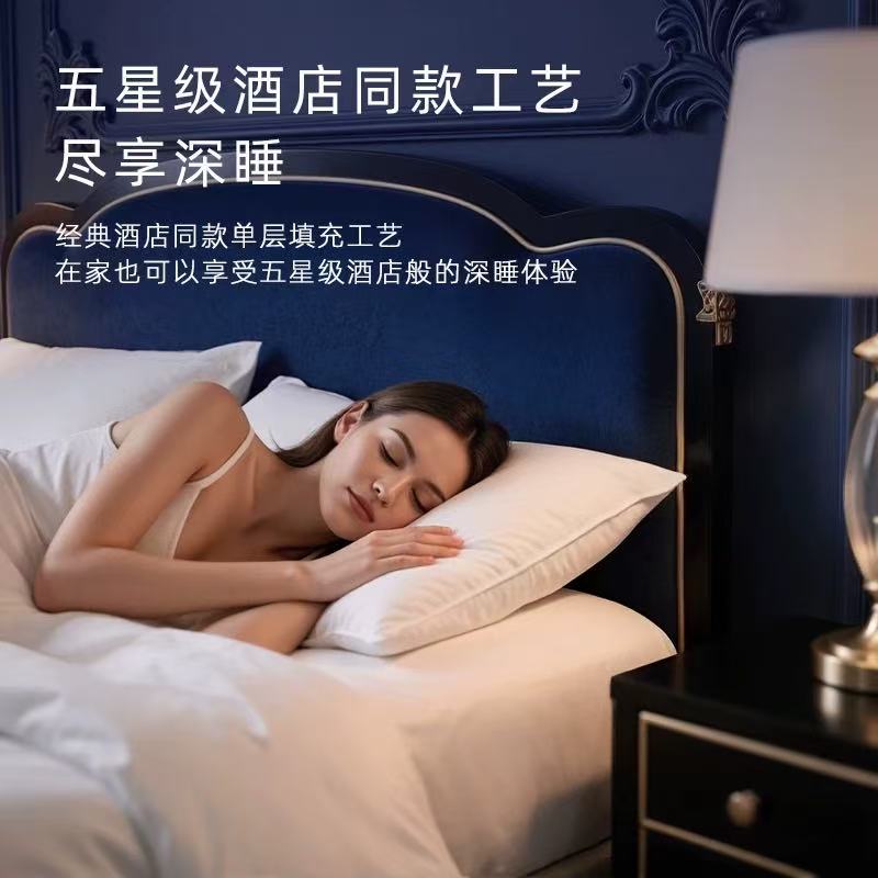 星级酒店鸭绒枕芯床品颈椎低枕柔软