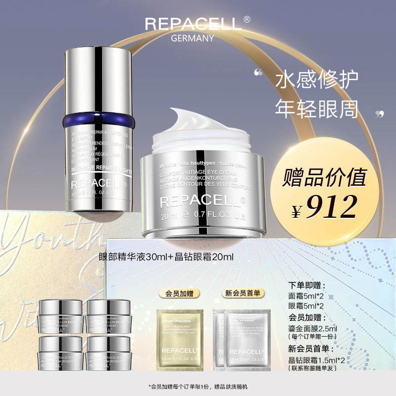 REPACELL瑞铂希德国【眼部精华液30ml+晶钻眼霜20ml】