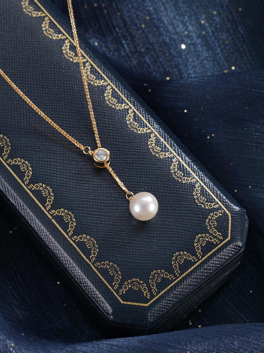 子佩集【霜华凝露】银S925珍珠惜王妃套链【YB7753】9mm珠双色星点吊球2601 商品图3