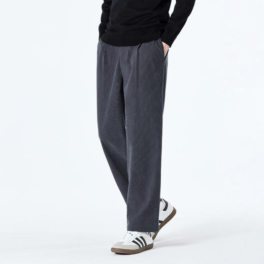 GXG男装秋季简约纯色百搭日常通勤百搭男式休闲直筒长裤K&C 商品图1