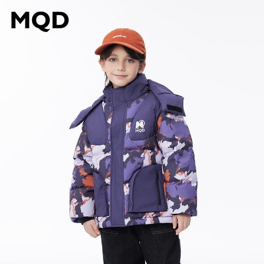 【秒1】【MQD】男童潮酷迷彩花版保暖舒适连帽羽绒服 商品图0