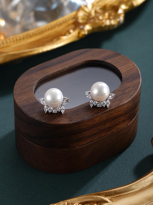 子佩集【柔光月语】银S925珍珠惜王妃耳钉【MLEH023】9mm珠海星五角星2601 商品图7