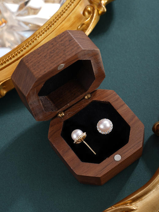 子佩集【花韵长情】银S925珍珠惜王妃耳钉【E4618】7mm珠双色太阳花2601 商品图4