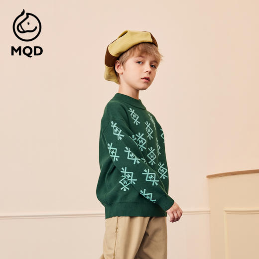 【秒2】【MQD】男童冬季复古印花舒适半高领针织衫毛衣 商品图1