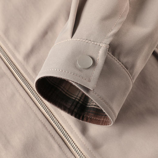 GXG男装25秋季时尚撞色格纹领口潮流宽松百搭休闲男式翻领夹克K&C 商品图11