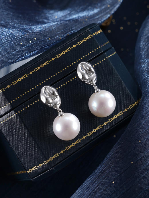 子佩集【缪斯幻境】银S925珍珠惜王妃耳钉【EM2834-XF】13mm珠抽象印记2601 商品图7