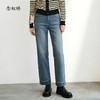 【商场同款】CNT5B42 “ 小直筒牛仔裤” 利落翻边设计 裤型简约显瘦好穿 内里绒面温暖舒适 商品缩略图8