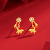 Winy S925 银镀金锦鲤如意耳饰 滴胶工艺镶合成立方氧化锆 新年好运耳钉 商品缩略图0