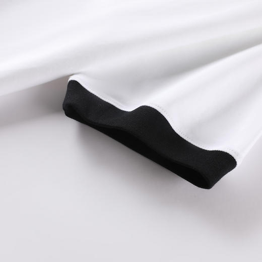 GXG男装夏季新款经典黑白撞色袖口休闲百搭情侣款圆领短袖T恤K&C 商品图5