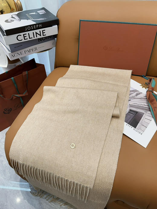 秋冬特惠💰460 诺悠翩雅围巾 经典“水波纹”素色羊绒围巾 商品图6