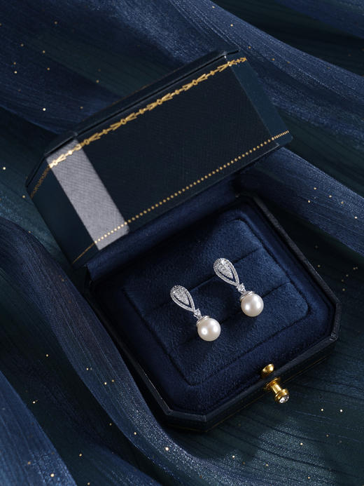 子佩集【高光时刻】银S925珍珠惜王妃耳钉【E3391】7.5mm珠双色水滴2601 商品图9