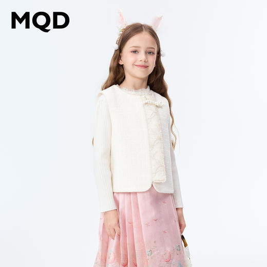 【秒1】【MQD】女童冬季时尚精致小香风休闲马甲 商品图0