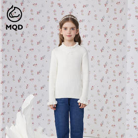 【秒2】【MQD】女童冬季甜美可爱木耳边针织衫毛衣