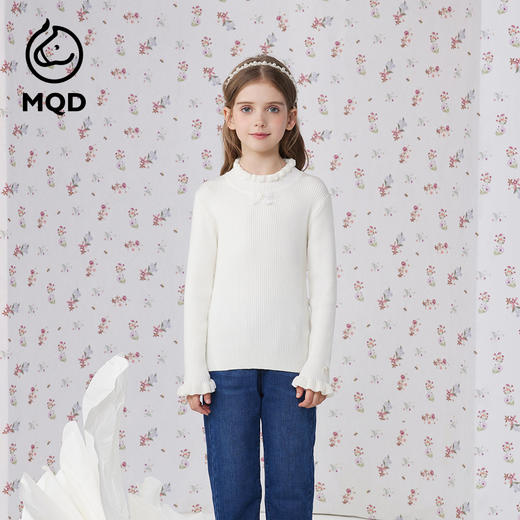 【秒2】【MQD】女童冬季甜美可爱木耳边针织衫毛衣 商品图0